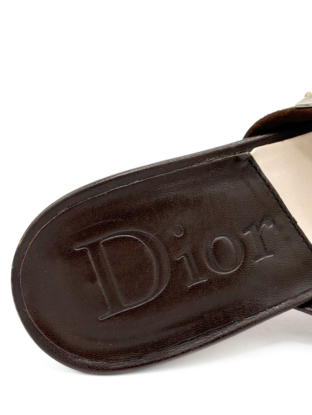 Christian Dior 2006 Galliano Studded Wood Vintage Heel Sandals 37 Y2K - Picture 7 of 8